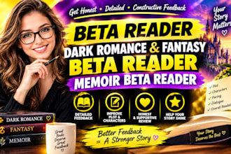 beta reader, dark romance and fantasy beta reader, romance, memoir beta reader