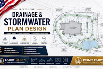 design drainage plan, stormwater plan and permit site drawings