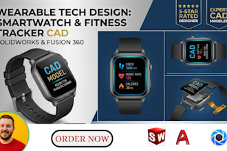 design wearable tech smartwatch fitness tracker cad in solidworks fusion 360