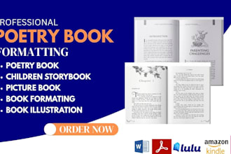design poetry book formatting poem children story book illustration book cover