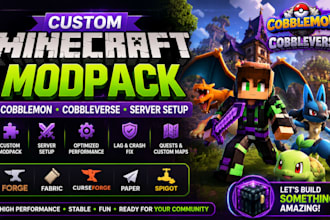 create custom minecraft modpack cobblemon forge fabric server setup quest