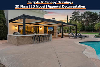 create pergola, canopy and outdoor structure drawings
