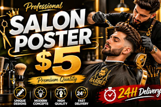design modern salon poster flyer for your barbershop