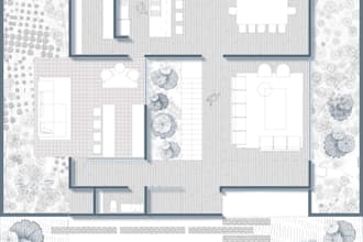 create a stylish illustrated 2d floor plan