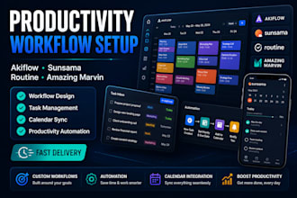 setup akiflow, sunsama, routine, and amazing marvin productivity workflows