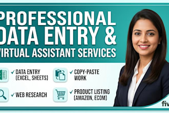 do data entry, copy paste and amazon virtual assistant work