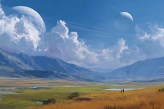 create an sci fi art, concept art, sci fi art illustration