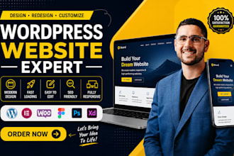 design, redesign wordpress website with elementor pro, build wp web development