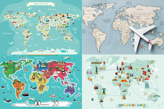 map illustration, map design, 2d vector map, svg, travel guide, dnd map, sitemap