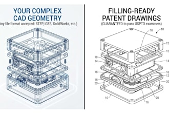 draft precise uspto patent drawing utility and patent illustration