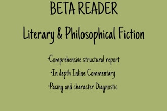 beta read your literary, speculative, or philosophical fiction