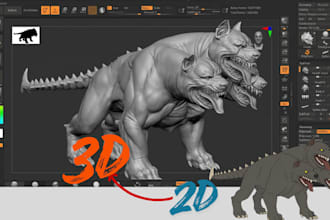convert your 2d image into 3d model for 3d printing, stl file print and paint