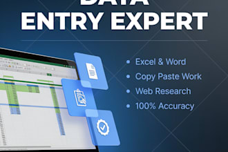 do professional data entry, web research and copy paste work