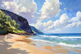 digitally oil painting landscape