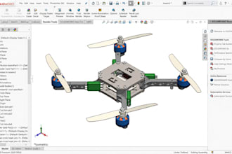 do drone frame uav enclosure aerial vehicle comonenets in solidworks fusion 360
