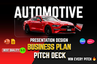 design automotive business plan startup car business presentation auto pith deck