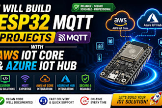 build esp32 mqtt projects with AWS iot core and azure iot hub