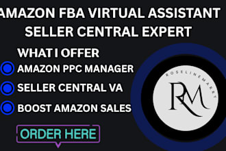 manage amazon fba store, listings, PPC, and seller central
