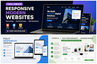 create a responsive HTML CSS javascript website
