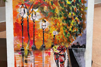 create a handmade acrylic painting on canvas and a customised painting