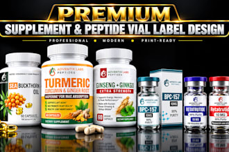 design professional product labels for peptide vials and supplements