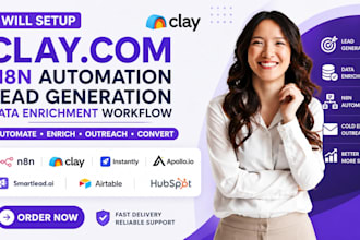 setup clay com n8n instantly automation lead generation data enrichment workflow