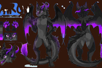 draw furry reference sheet furry ref  sfw and nsfw furry art illustration