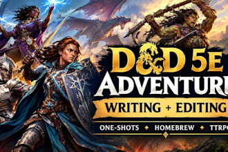 write and copyedit your dnd 5e epic homebrew one shot ttrpg rpg adventure