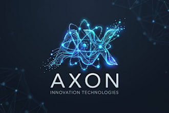 design a modern particle logo for tech, science, ai, and innovation brands