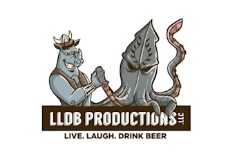 make viking rhino sniper squid logo for a craft beer show