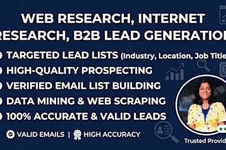 do web research, internet research and b2b lead generation