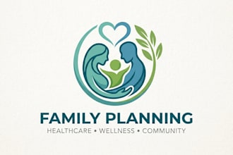 design a professional family planning logo for healthcare, wellness brand