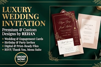 design elegant wedding, christmas, and any custom invitation card