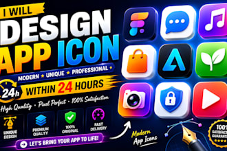 design modern app icon for android and ios apps