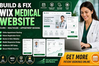 fix and build wix medical booking website wix clinic website wix healthcare site