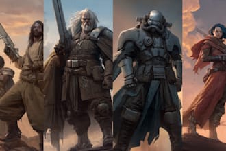 draw sci fi or fantasy concept art illustration characters