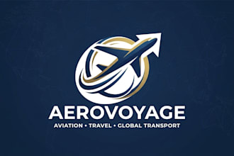 design a professional plane logo for aviation, travel, and transportation brands