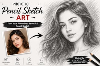 convert your photo into realistic pencil sketch art