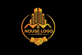 design real estate, roofing, construction and realtor logo
