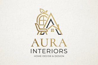 design a professional interior designer logo for home decor and design business