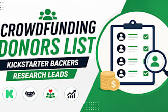 build crowdfunding donors list kickstarter backers research leads
