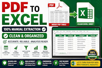 manually convert PDF to excel with accurate data extraction