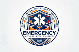 design a professional emergency logo for medical, rescue and safety organization