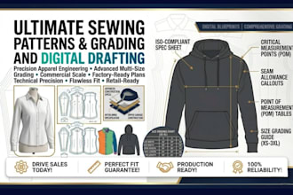 create professional digital sewing pattern and pattern grading for your brand
