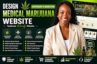 design medical marijuana website dispensary replicate marketing weedy website