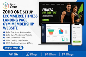 setup zoho one ecommerce fitness zoho landing page zoho gym membership website