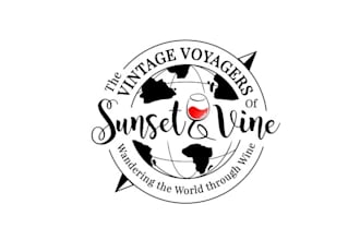 make travel group logo for a wine shop in the mountains