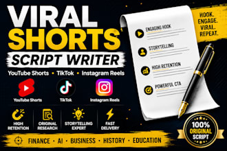 write viral shorts, tiktok and instagram reels scripts