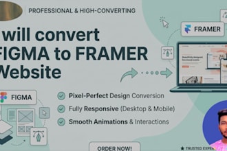 convert figma to responsive framer website with animations