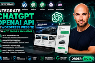 integrate chatgpt openai API in wordpress website for auto blogs and ai chatbot